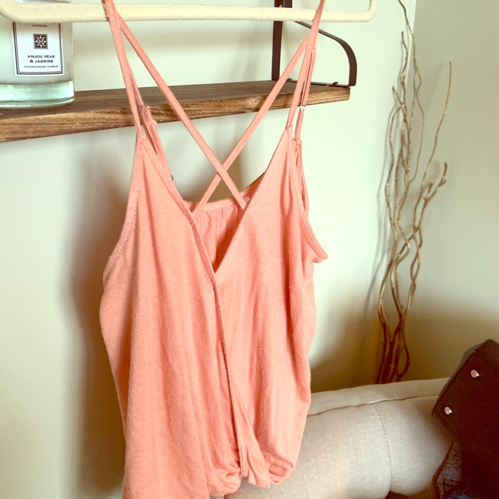 Peachy bright strapped tank top